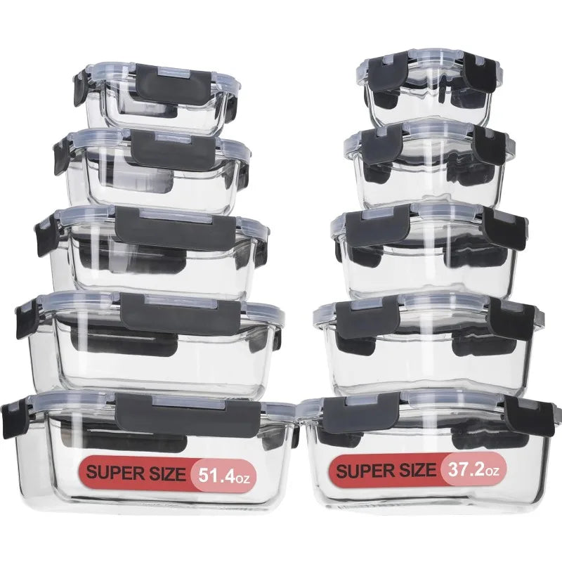 Glass Food Storage Containers with Lids Airtight