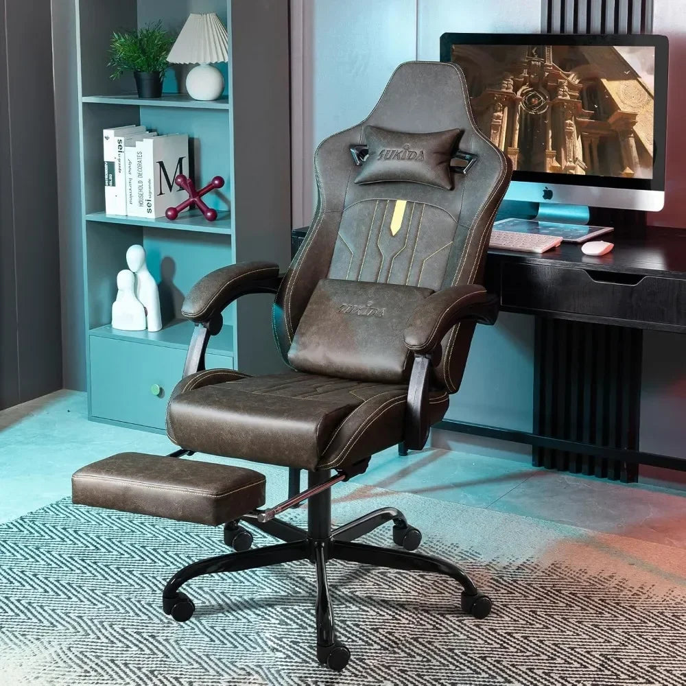 Gaming Chair with Footrest Ergonomic Computer Chair