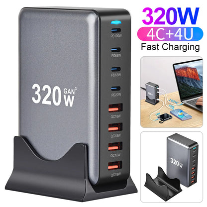 320W 8 Ports Fast Charging Station 4 USB