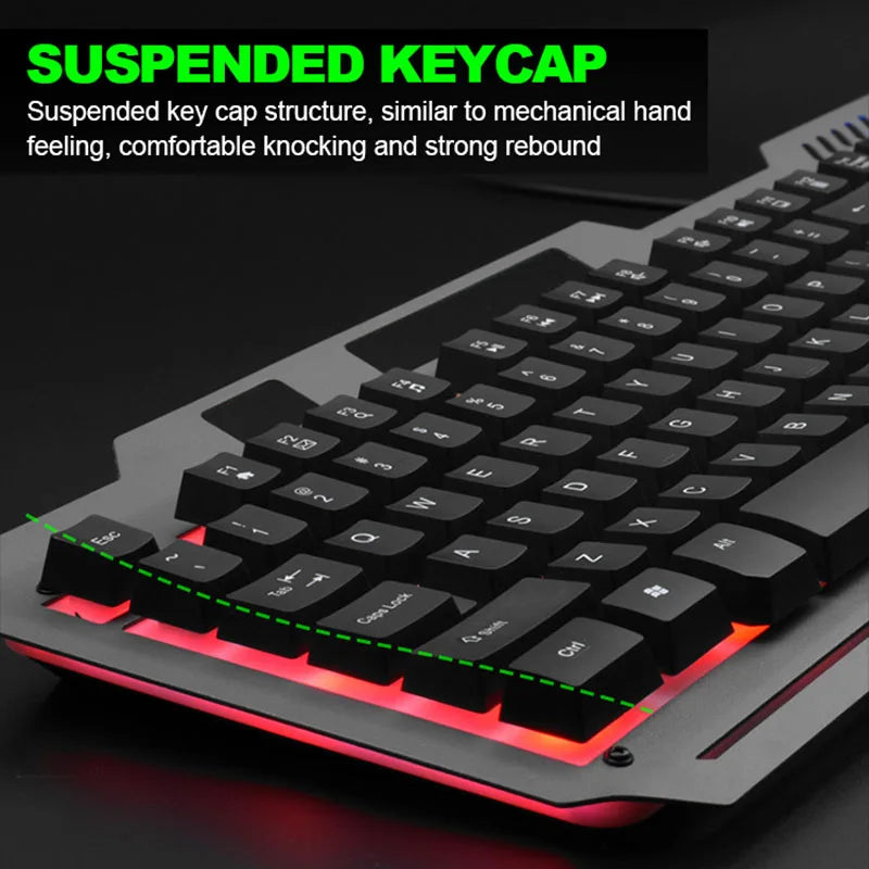 T25 Wired Keyboard Mouse Set LED Luminous