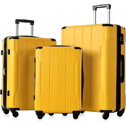 Set 3 Piece Expandable Lightweight Spinner Suitcase