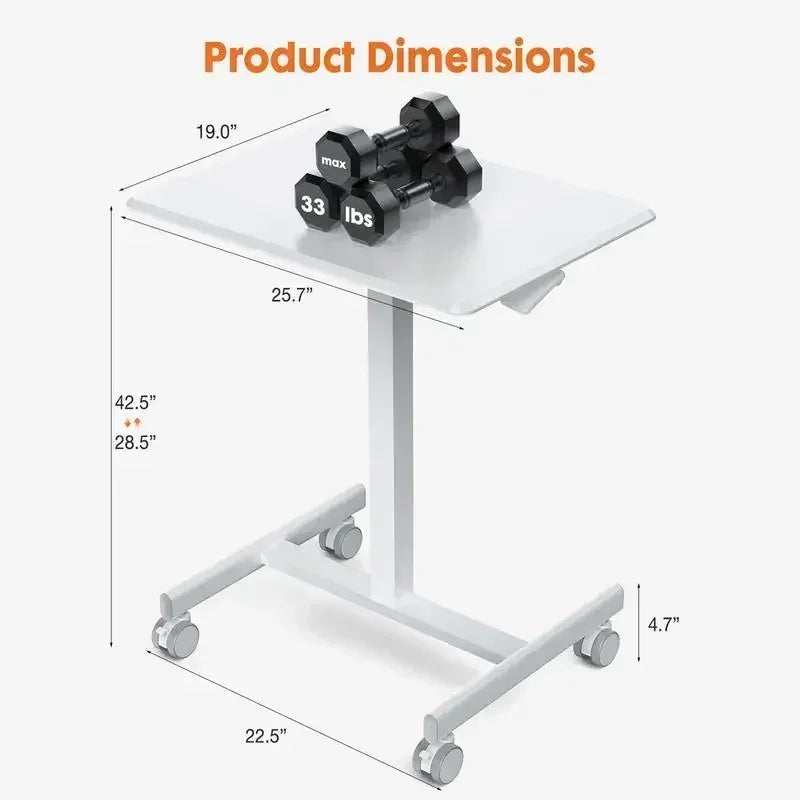 SweetFurniture Small Mobile Rolling Standing Desk