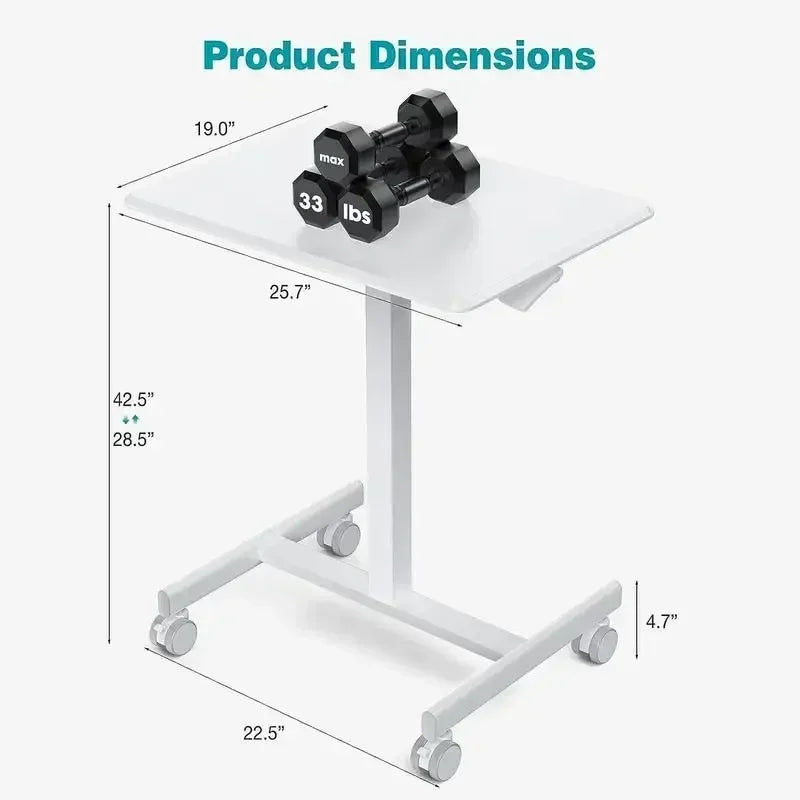 SweetFurniture Small Mobile Rolling Standing Desk