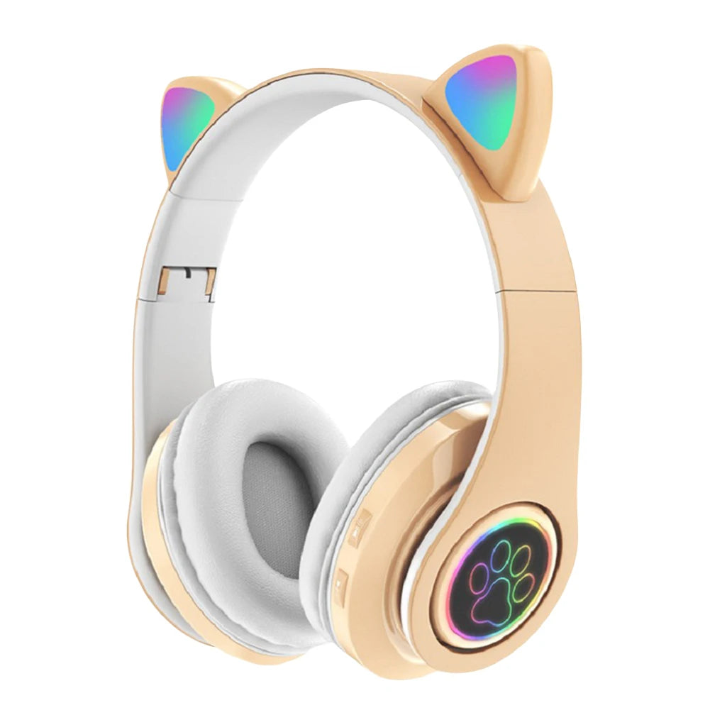 Flash Light Cute Cat Ears Wireless Headphone