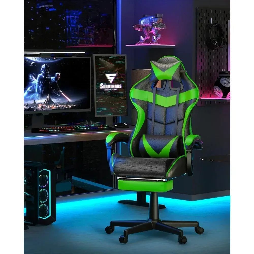 Ergonomic Game Chair With Adjustable Headrest