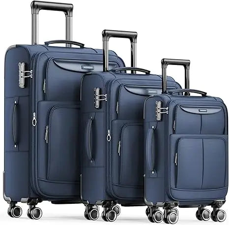 Set 3 Piece Expandable Lightweight Spinner Suitcase