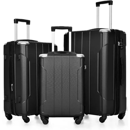 Set 3 Piece Expandable Lightweight Spinner Suitcase