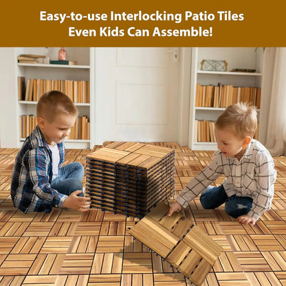 Acacia Wood Flooring Interlocking Deck Tiles