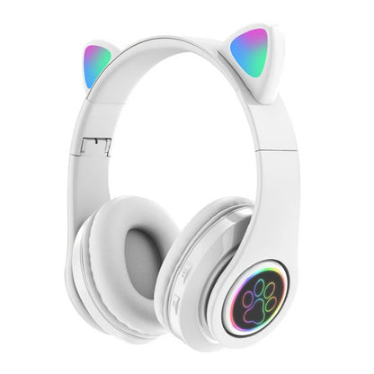 Flash Light Cute Cat Ears Wireless Headphone