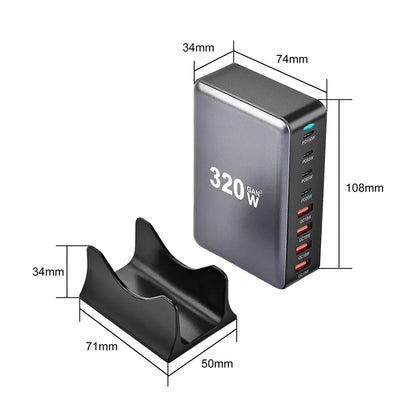 320W 8 Ports Fast Charging Station 4 USB