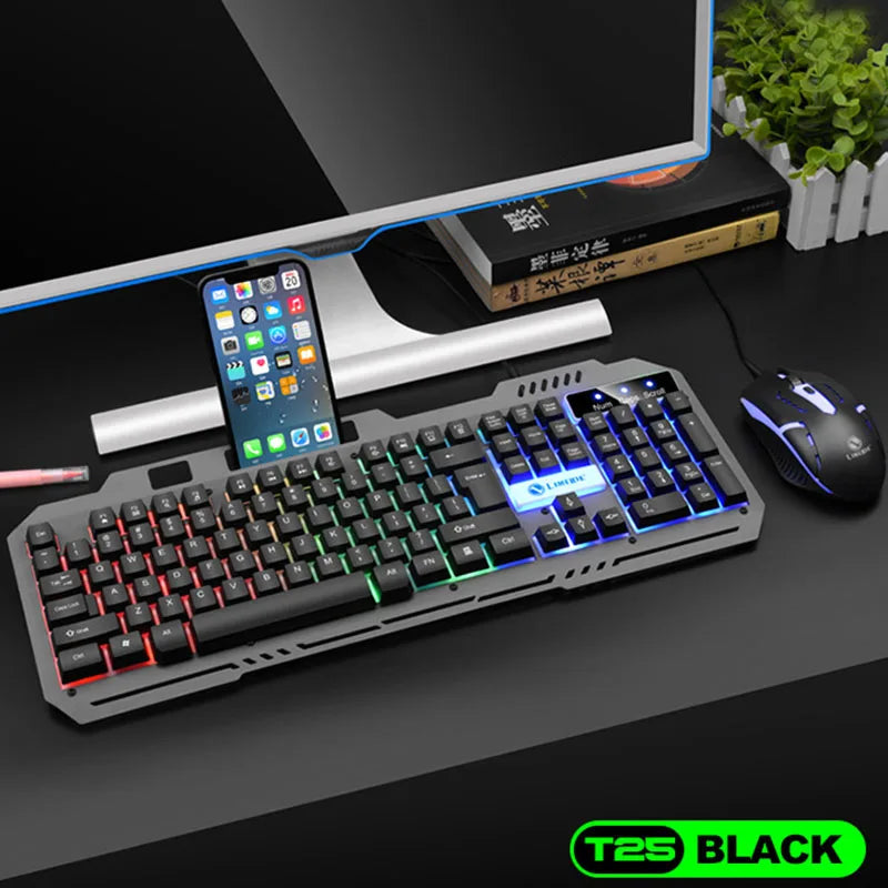 T25 Wired Keyboard Mouse Set LED Luminous