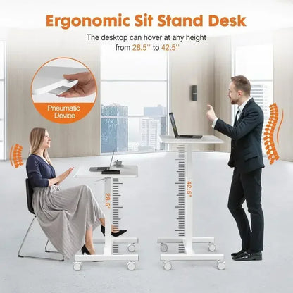 SweetFurniture Small Mobile Rolling Standing Desk