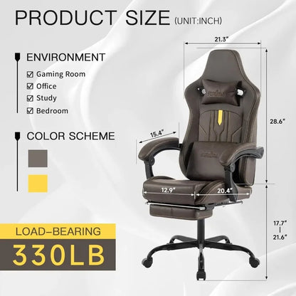 Gaming Chair with Footrest Ergonomic Computer Chair