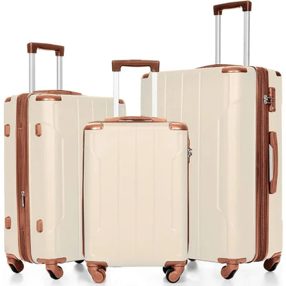 Set 3 Piece Expandable Lightweight Spinner Suitcase