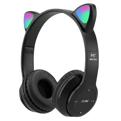 Flash Light Cute Cat Ears Wireless Headphone