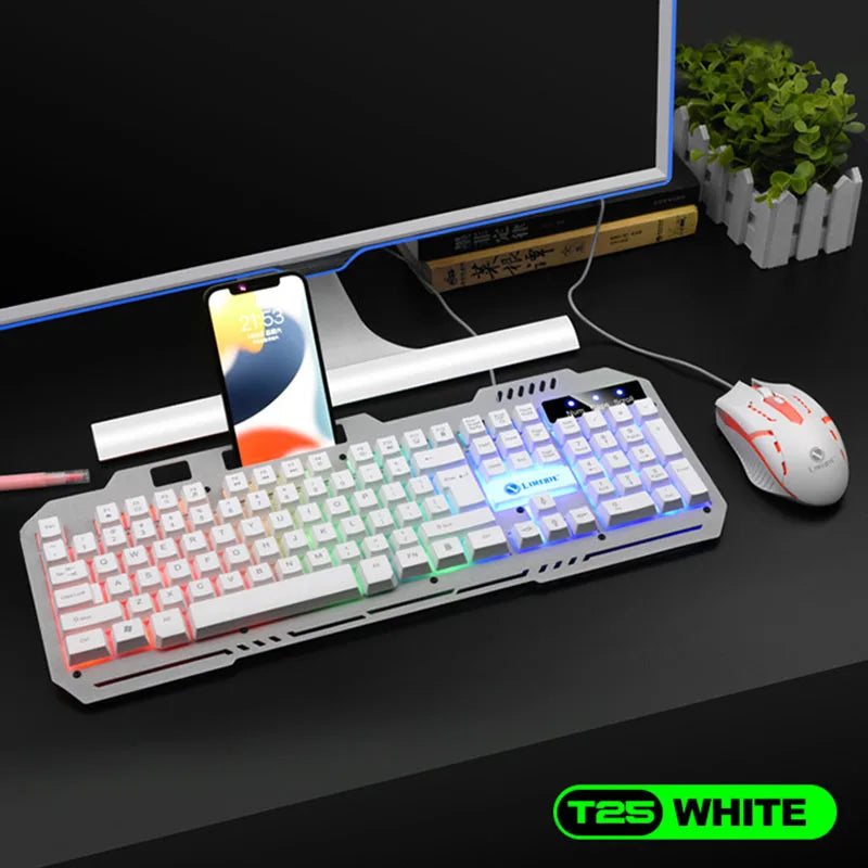 T25 Wired Keyboard Mouse Set LED Luminous