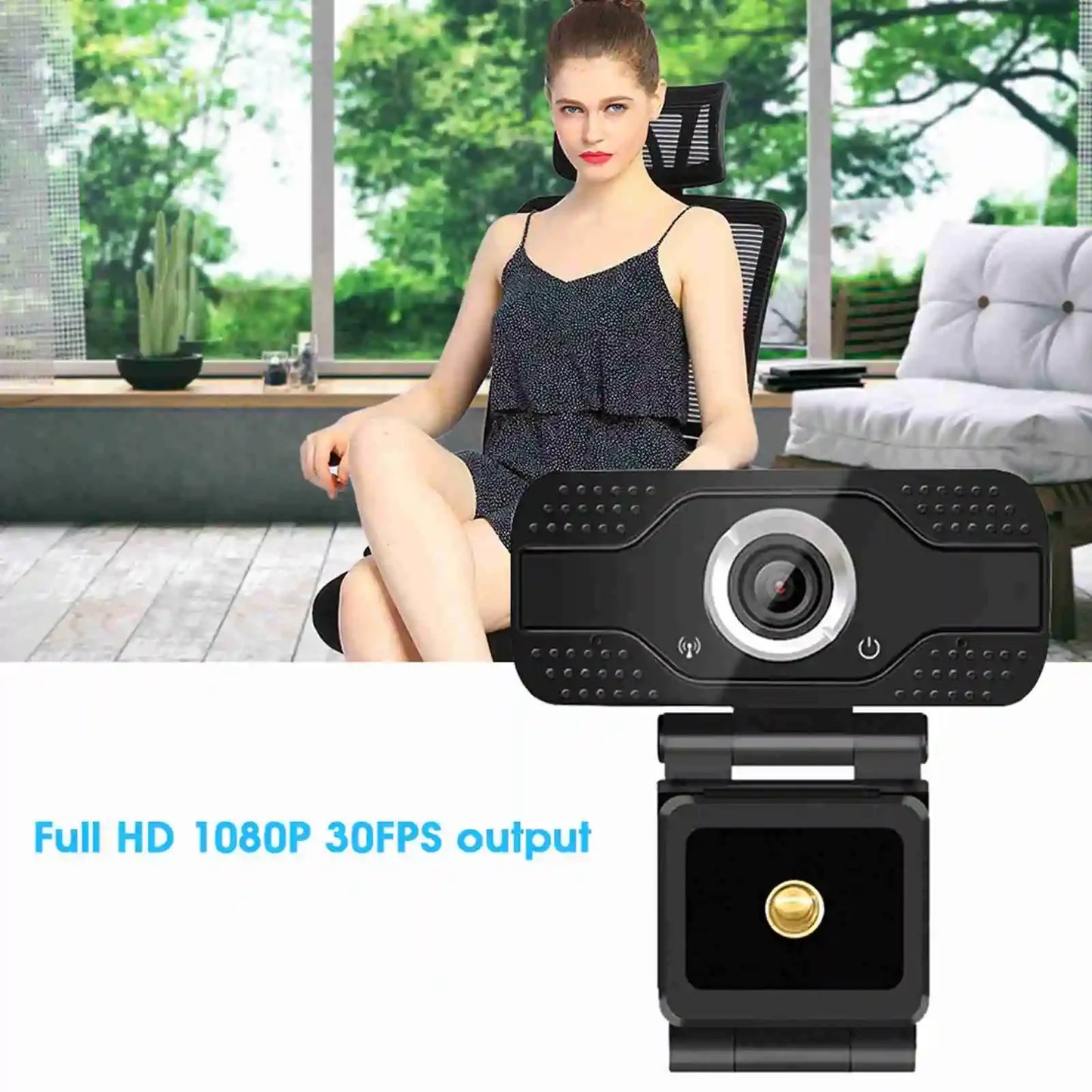 1080P Desktop Computer Camera USB Webcam Microphone