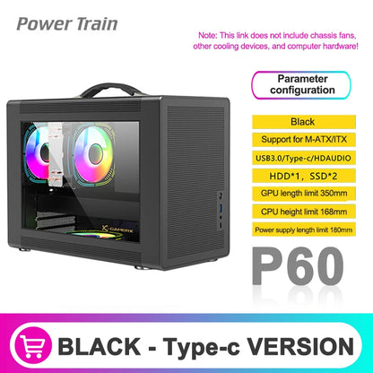 To Power Train P60 M-ATX Portable Computer Case