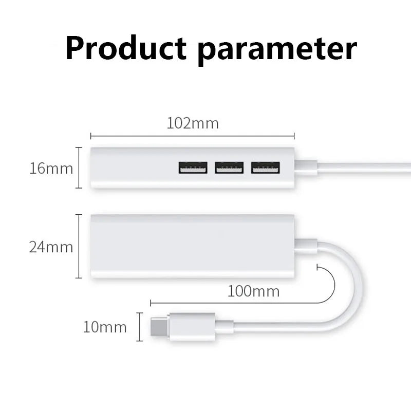 Type-C to Ethernet Port USB 2.0