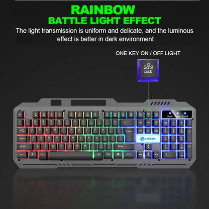 T25 Wired Keyboard Mouse Set LED Luminous