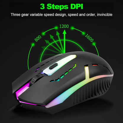 T25 Wired Keyboard Mouse Set LED Luminous