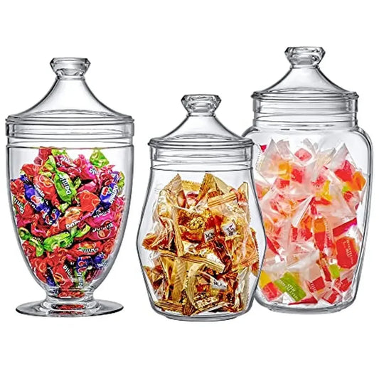 3-Piece Acrylic Apothecary Jars Set