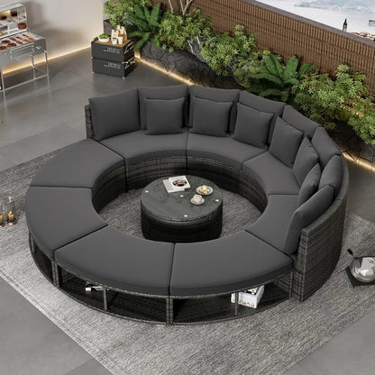 9 Piece Patio Outdoor Furniture