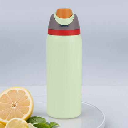 Straw Thermos Cup Double-Layer Stainless Steel