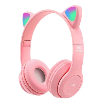 Flash Light Cute Cat Ears Wireless Headphone