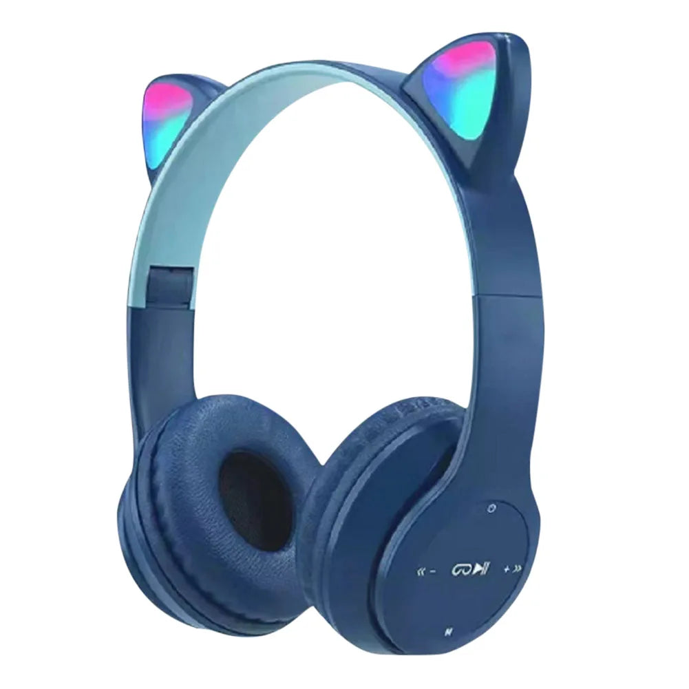 Flash Light Cute Cat Ears Wireless Headphone