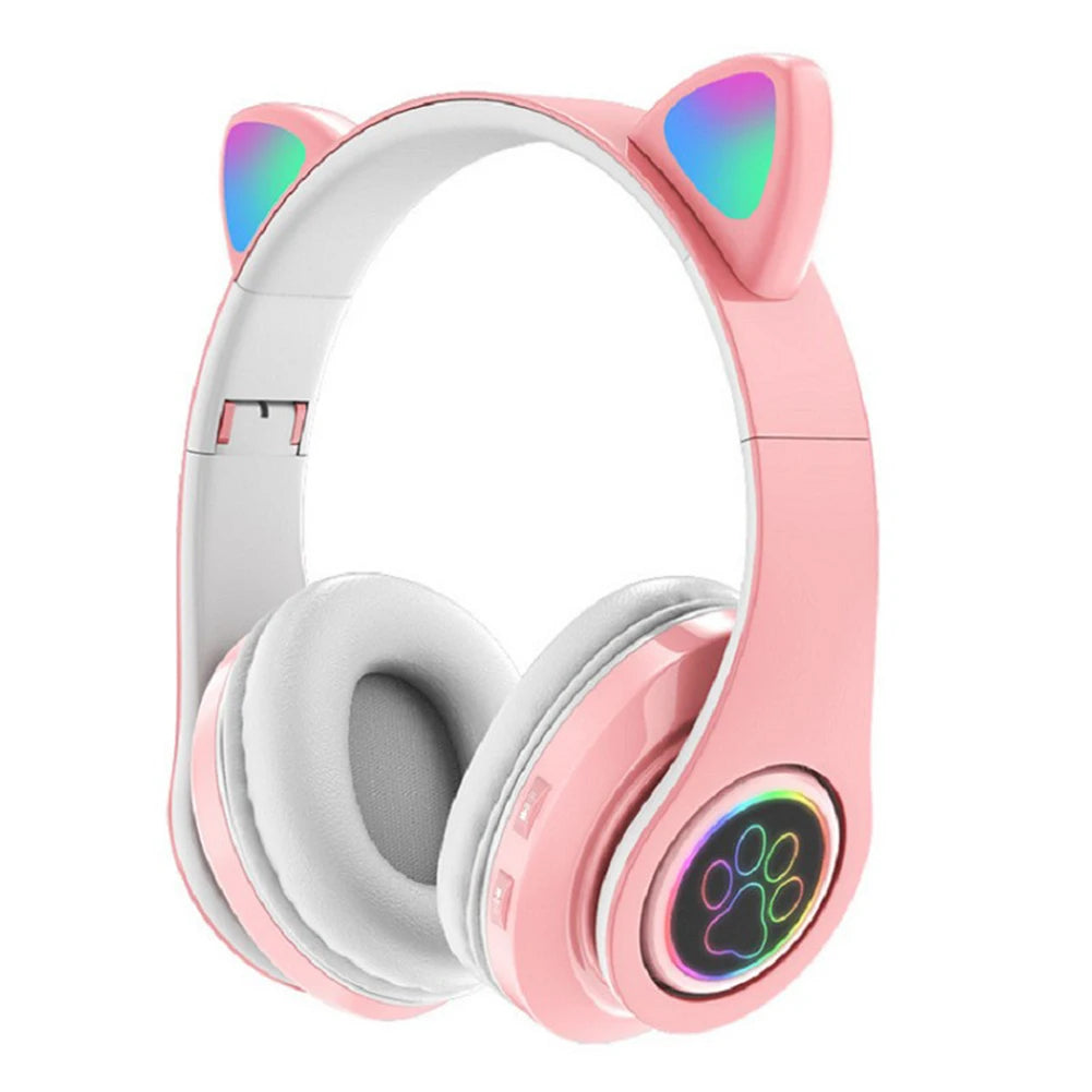 Flash Light Cute Cat Ears Wireless Headphone