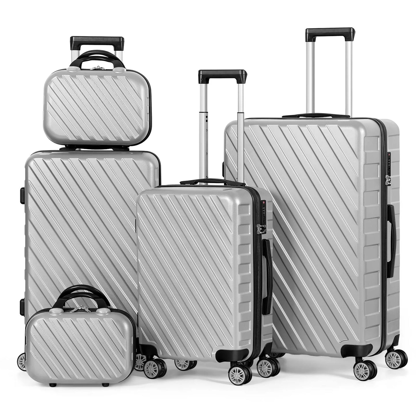 Luggage Set Silver Suitcase